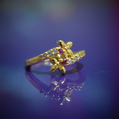 SG Flower Shaped Gold Plated Ring For Her